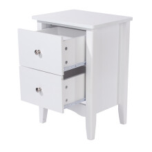 2 Drawer Bedside Cabinet - MDF - 40 x 32 x 57 cm - White