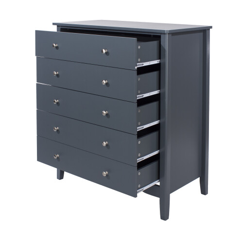 5 Drawer Chest - MDF - 83 x 43 x 101 cm - Blue