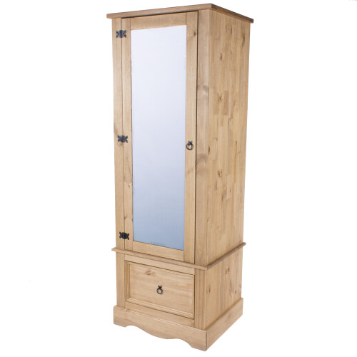 Core Products CR525 Classic Corona 1 Door Mirrored Wardrobe - Rustic Pine 2
