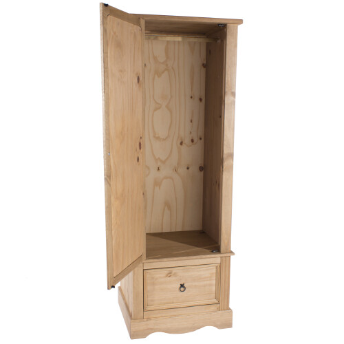 Core Products CR525 Classic Corona 1 Door Mirrored Wardrobe - Rustic Pine 1
