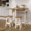Core Corona White Wash Pine Breakfast Drop Leaf Table & 2 Stools 6