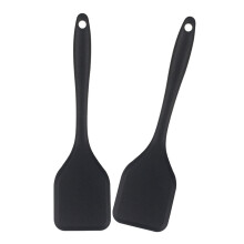 Lot de 2 outils de cuisson en Silicone Durable, spatule-Noir
