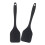 Lot de 2 outils de cuisson en Silicone Durable, spatule-Noir 1