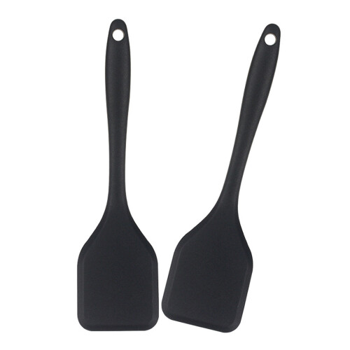 Lot de 2 outils de cuisson en Silicone Durable, spatule-Noir