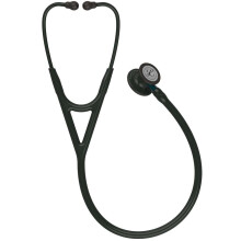3M Littmann Cardiology IV Diagnostic Stethoscope, Black-Finish Chestpiece, Black Tube, Blue Stem and Black Headset, 27 inch, 6201