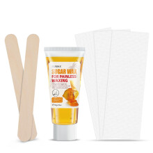 Sugar Wax Hair Removal Kit for Women and Men, Gentle Exfoliation, Smooth Skin for Face, Bikini, Legs