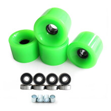 4 x Roller Skate Skateboard Wheel Soft Ball Bearings Longboards Skateboards 78A Green