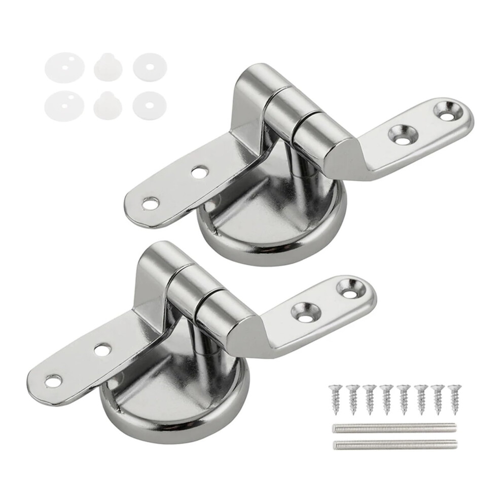 2 Pack Toilet Seat Hinges Zinc Alloy Universal Fix With Adjustable Washers For Replacement 9119770572561