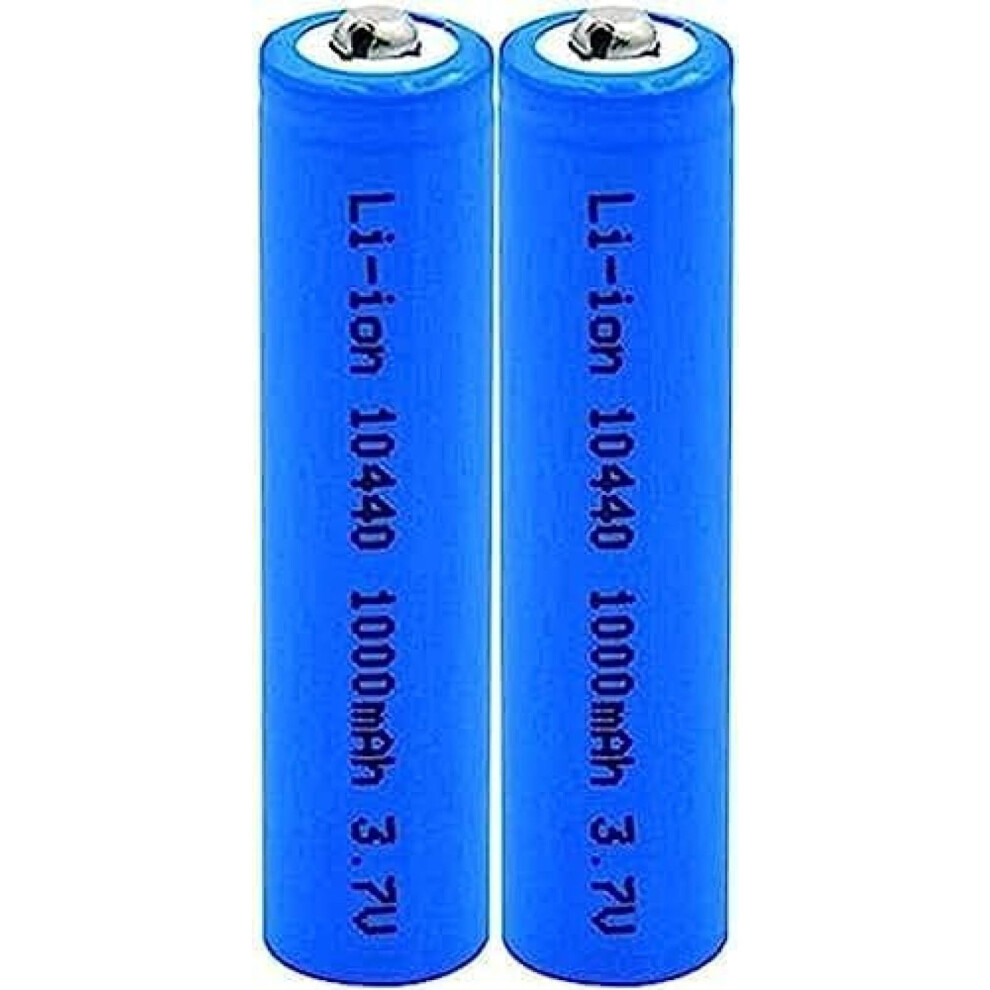 Rechargeable 3.7V 1000mAh 10440 Liion Battery Pack 2pcs for Electric Shaver with Overcharge Protection