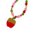 Playful and Charming Apples Bead Necklace to Elevates-Red 1