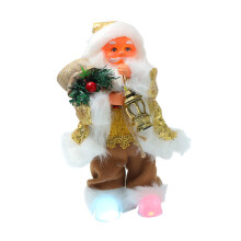 Papá Noel color oro rosa, figura brillante para decoración navideña, incluye un adorable osito de peluche.