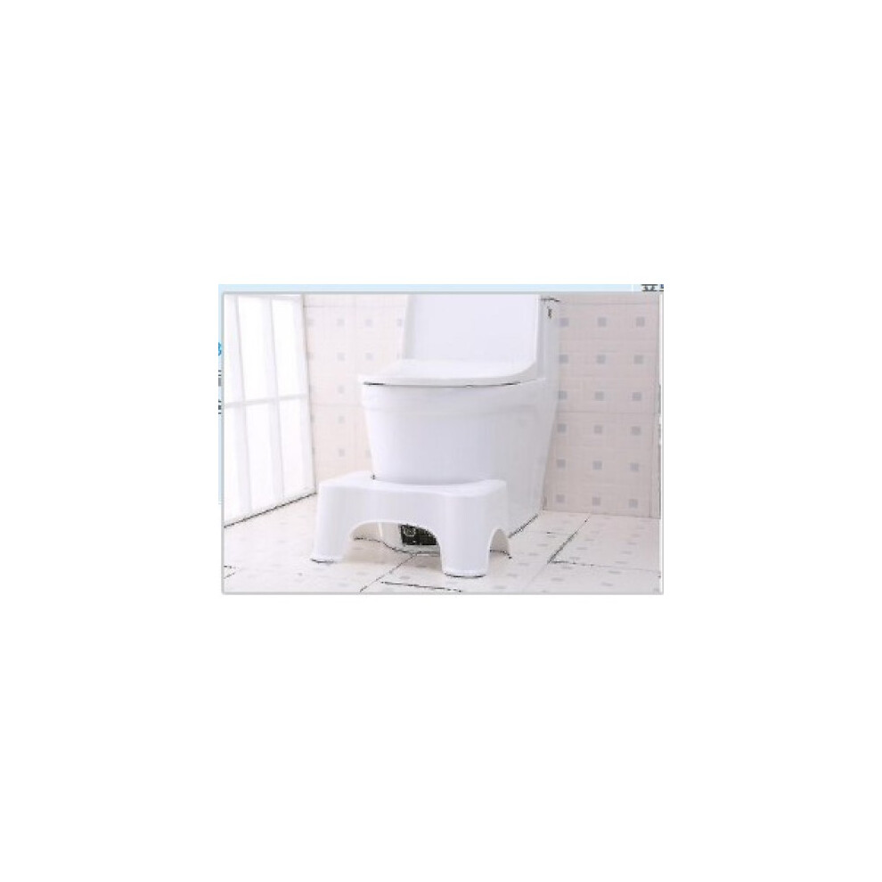 White Ergonomically Designed Toilet Stool For Preventing Colon Disease, Healthier Posture With Anti-Slip Grips, Portable And Doctor Recommended For Family-F