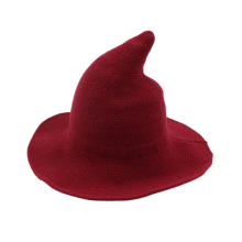 Pointed Witch Hat For Women, Foldable Costume Party Bucket Style With Wide Brim And Soft Warm Sheep Wool Cap Construction, Halloween Fashion Accessory