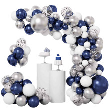 148Stück Dunkel Blau Ballon Girlande mit Blau Weiß Silber Luftballons und Silber Konfetti Ballons - Decor perfect pentru petreceri pentru Baby