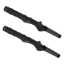 Set of 2 Training Swing Handle Standard Golf Club Grip NonSlip Golf Club Grip Alignment Poles Golf Golf Grips Fat Grip Rubber Black