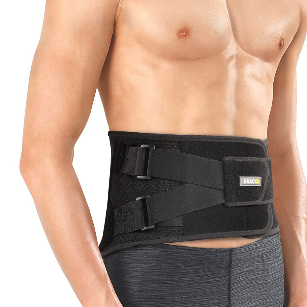 BP61 Back Brace with Ergonomic Splints, Breathable Lumbar Support