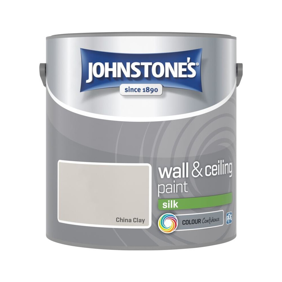 (China Clay, 2.5l) Johnstones Silk Emulsion Paint