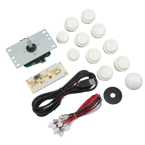 DIY-kit voor arcadeknoppen: microschakelaar, LED-arcadeknop, joystick, USB-encoder, Windows arcade games voor Raspberry Pi, gamecontrollercomponenten 1