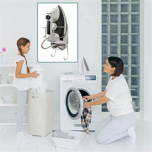 Ironing board stands, hangers, wall mounts, holders, storage organizer, white. 1
