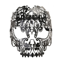 Svart venetiansk mask för kvinnor, maskeradfest, kostymtillbehör med strassdetaljer, snygg ansiktsmask, perfekt för Halloween, bal, karnevaler och