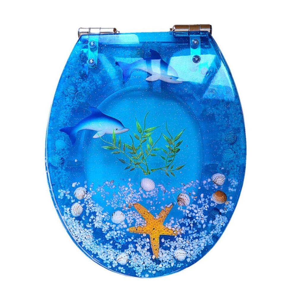 Bathroom Toilet Seat Lid Cover With Resin Ocean Sea Fish Design For Coastal Home Dã©Cor 9119770575630