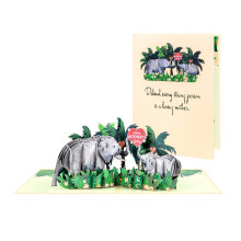 3D Elephant Popup Card,Mother Day Greetings Card Birthday