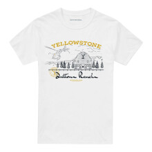 (XL, White) Yellowstone Unisex Adult Dutton Ranch Helicopter T-Shirt