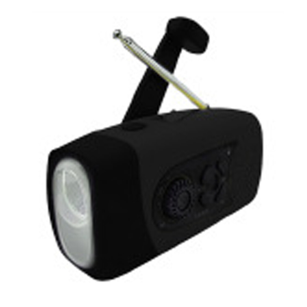 Dynamo Hand Crank Emergency Radio, Waterproof Housing And Replaceable Battery For Camping Trips (Black) Black 9420858562801