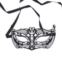 Leichte Metallmaske für Maskenbälle, geheimnisvoll und elegant mit Strasssteinen besetzte Maske im venezianischen Stil, Einheitsgröße,