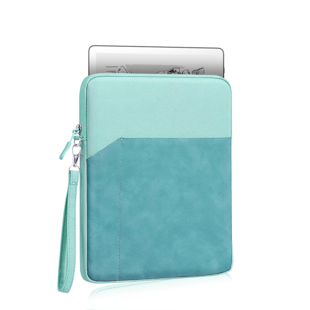 Tablet Sleeve For Kindle Scribe 11 Inch, Waterproof Pu Leather Case With Pocket, 360 Protection, Green 9119770575609