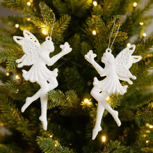 Adorno colgante ajustable estilo mini jaula con alas de ángel, alas de ángel navideñas con purpurina, alas artesanales de tela y resina con lazo