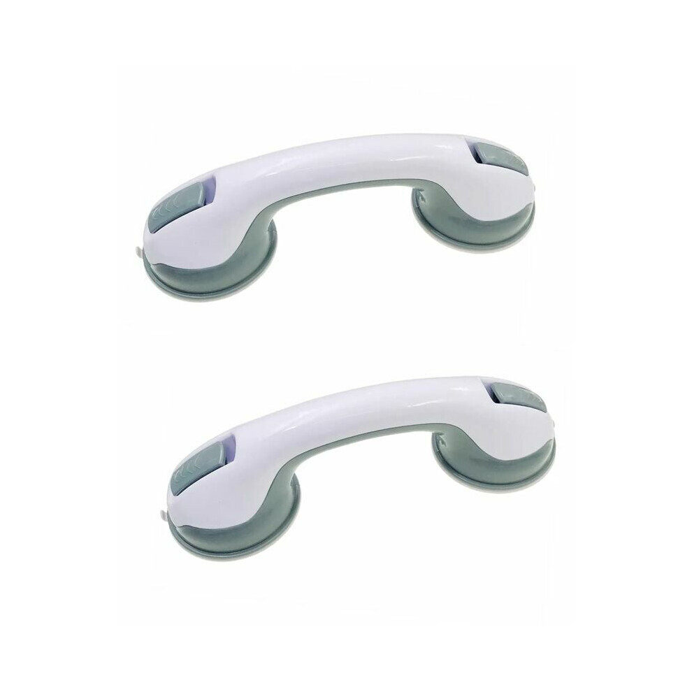 Enhanced Security Shower Grab Bars, Portable & Tool-Free Install for Bathroom, 2 Pack Heavy-Duty Suction Bar, Non-Slip & Balance Assistance fo