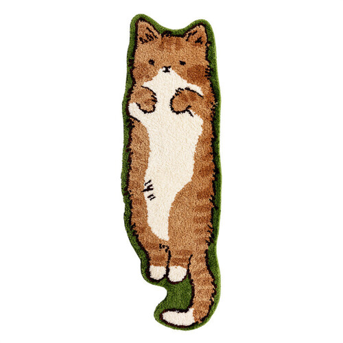 Modern Printed Children Bedside Rugs Soft and-Orange Cat S Size