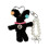 Chic Pearls Accent Rabbit Lanyard Multi Functional Plush-Black 1