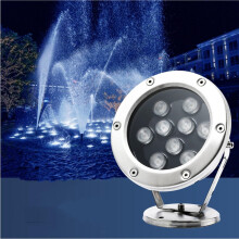 LED Landscape Lights 12V IP68 Waterproof Stainless Steel Underwater Pond Spotlights 360 Adjustable