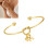 Modern Letter Charm Bangle Adjustable Stainless Steel Open-L 4