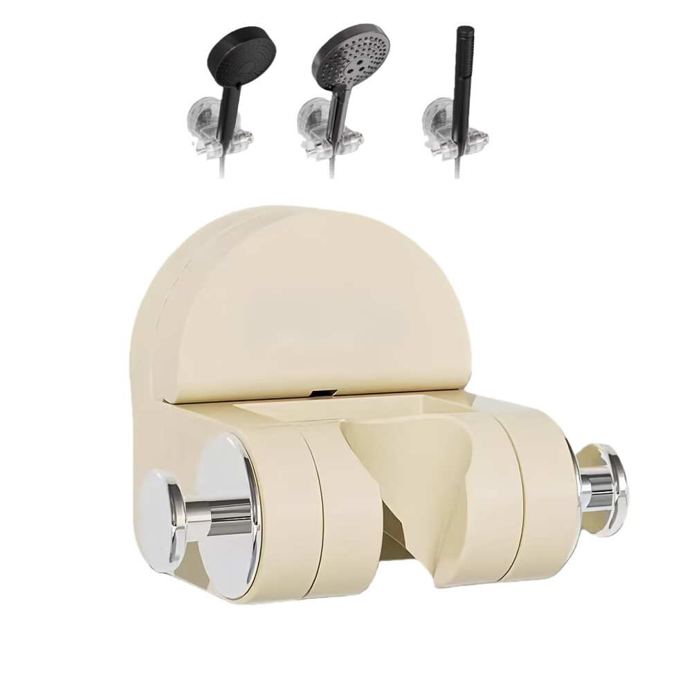 Shower Head Holder With Strong Suction Cup, Wall Mounted Adjustable Rack For Handheld Shower, Beige 9339159924723
