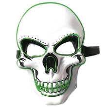 Leuchtende Maske für Halloween-Nachtabenteuer, Halloween-Cosplay-Maske mit EL-Drahtbeleuchtung, gruselige Maske mit weicher Polsterung und