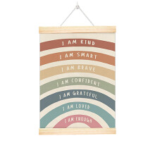 Daily Affirmation Rainbow Wood Poster Wall-50 x 70cm Style A
