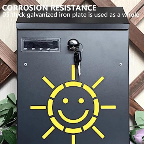 Lockable Outdoor Wall Mounted Mailbox, Rainproof Rustproof Cartoon Design for Home or Kindergarten 2