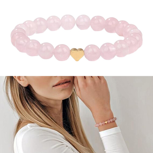 Shatterproof Elastic Heart Bead Bracelet-Red Agate Love Brace 2