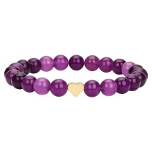 Vibrant Elastic Crystal Love Symbol-Amethyst Love Bracel