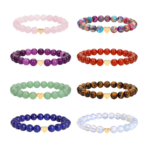 Vibrant Elastic Crystal Love Symbol-Amethyst Love Bracel 1