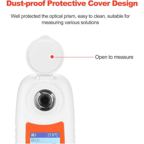 Digital Refractometer LCD Digital Refractometer Handheld Honey Refractometer ATC Sugar Percentage Tester Concentration Detector A White 2