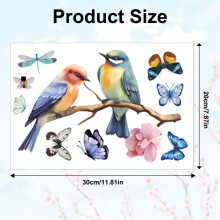 Wiederverwendbare DIY-Wandtattoos mit floralen Baumzweigen, selbstklebende Vogelmotive für kreative Heimdekoration, ungiftig, geruchlos und