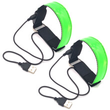 Brassard réfléchissant pour la course à pied, haute visibilité, avec batterie rechargeable, idéal pour les sports de plein air. Conception