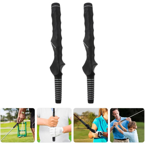 2 x Swing Grip Golf Grips Medium Black Rubber 2