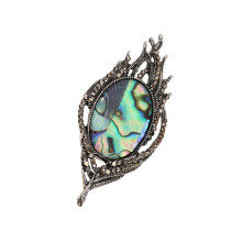 Cats/Feather Brooch Tarnish Resistant Copper-Feather style