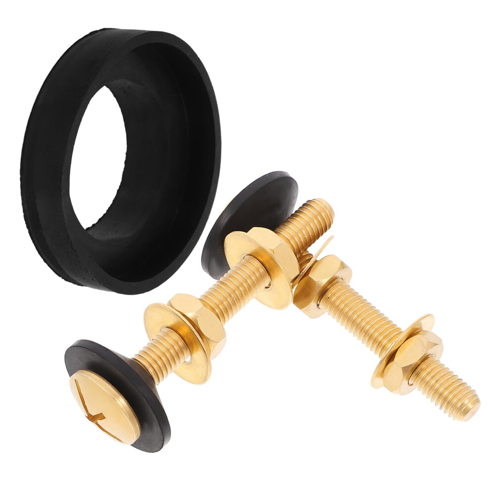 Solid Brass Toilet Tank To Bowl Bolt Kit With Leakproof Rubber Seal And Heavy Duty Brass Bolts 9119770578808