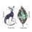 Cats/Feather Brooch Tarnish Resistant Copper-Feather style 4